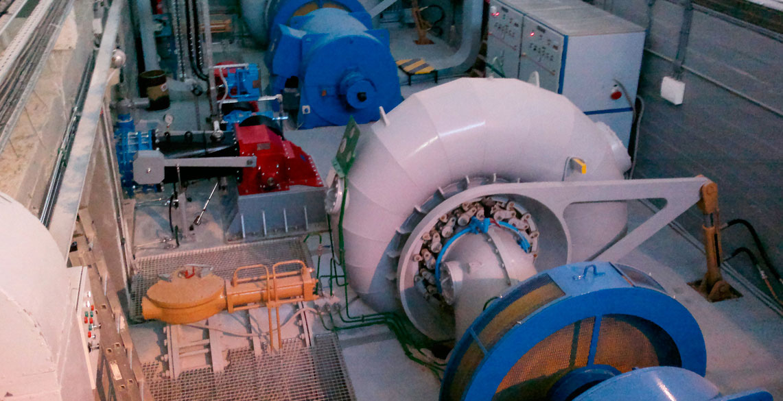Turbina auxiliar en central hidroeléctrica